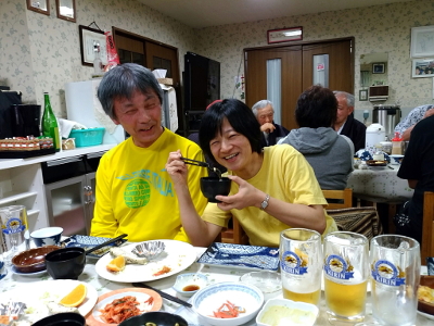 夕飯中